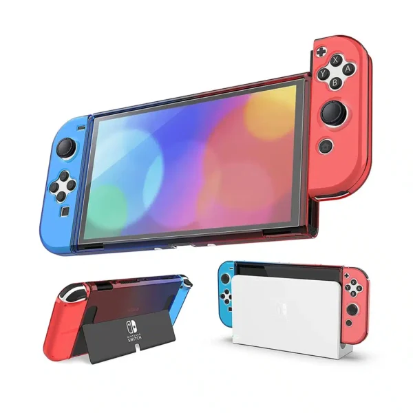 Nyko Thin Case Red-Blue Dockable Protective Case for Nintendo Switch OLED - Image 3